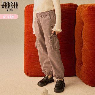 Teenie Weenie Kids小熊童装女童2022年秋季复古千鸟格束脚长裤 撞色 110cm