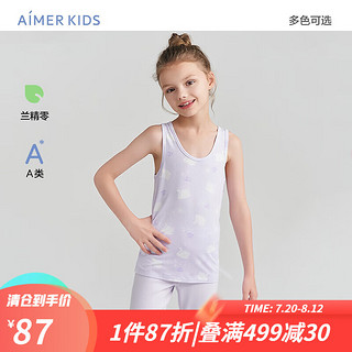 爱慕儿童（AIMER KIDS）A类打底背心男女童新年红品儿童背心跨栏吊带保暖莫代尔轻薄高弹 女-天鹅梦境 90