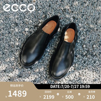 爱步(ECCO)商务皮鞋男 简约一脚蹬透气乐福鞋 都市伦敦系列525624 黑色42