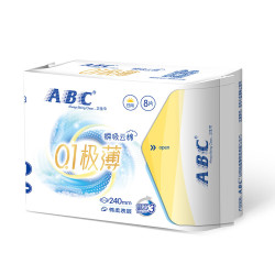 ABC 瞬吸云棉日用卫生巾 240mm 8片
