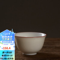 容山堂炫彩汝窑茶杯主人杯单杯建盏女粉陶瓷品茗杯大汝瓷功夫茶具 脂白汝窑品茗杯-望月杯