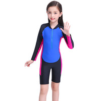 贝尔彻 儿童泳衣男童连体中大童长短袖防晒速干男孩青少年专业游泳衣套装