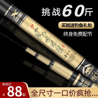 捷戈（JoggerTeam） 高碳素钓鱼竿手竿鱼杆超轻超硬调碳素鲫鱼竿鲤鱼竿黑坑竞技钓竿 3.9米【休闲版】6H28+大礼包