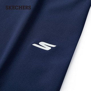 斯凯奇（Skechers）2024夏女速干瑜伽裤弹力开叉裤脚运动P224W071 海军学院蓝/02MZ S