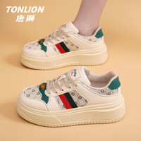 唐狮（TonLion）女鞋春夏季复古鞋子女厚底运动小白鞋女士休闲板鞋女潮鞋 37