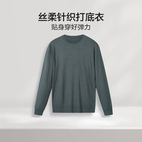 红豆丝柔针织打底衣舒适弹力休闲男士针织衫 茴香绿G2 110