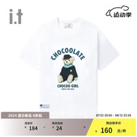 :CHOCOOLATE it 女装合身短袖T恤2024夏季青春文艺半袖YW001400 WHX/白色 S