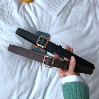 爱满软皮黑色皮带女通用韩版百搭款军训文艺裤带港风潮流腰带 黑色 1527 106cm