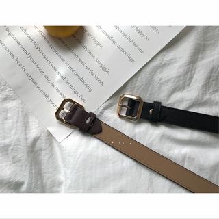 爱满软皮黑色皮带女通用韩版百搭款军训文艺裤带港风潮流腰带 黑色 1527 106cm