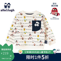 allo&lugh阿路和如儿童衬衫男童卡通动漫衬衣男宝宝上衣童装 藏青色 90cm