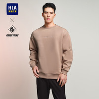 HLA 海澜之家 男士圆领绣花长袖卫衣 HNZWW3W062A 裸粉 XXL