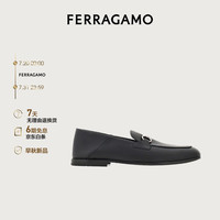 菲拉格慕(Ferragamo)男士黑色Gancini扣饰莫卡辛鞋 0774150_3E _ 95/45码