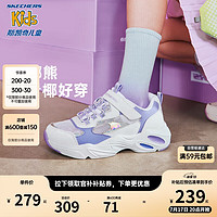 Skechers斯凯奇童鞋女童时尚网面鞋儿童运动鞋夏季大童小白鞋319009L 女童/白色/薰衣草色/WLV 33