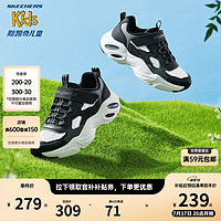 Skechers斯凯奇童鞋男童时尚网面鞋儿童运动鞋夏季大童小白鞋405235L 男童/黑色/灰色/BKGY 27.5