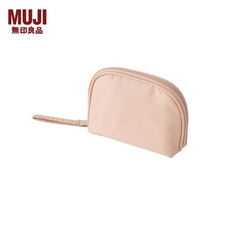 无印良品（MUJI） 聚酯纤维化妆包 收纳包便携式 小化妆包 洗漱包收纳袋 居家旅行 迷你/10.5*7.5*3cm/粉米色