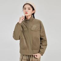 【嫦娥奔月】短款风衣女翻领休闲加厚保暖抗寒长袖风衣皮肤衣外套
