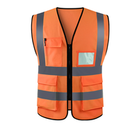鑫凯蒙 广告反光马甲工作服工地背心施工外卖环卫工人服装印字logo 口袋款/橙色 均码