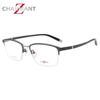 夏蒙(Charmant)眼镜框男款近视眼镜架ZT27089 DG+依视路爱赞全晰膜御1.74 依视路爱赞全晰膜御1.74/-1800度 DG枪色