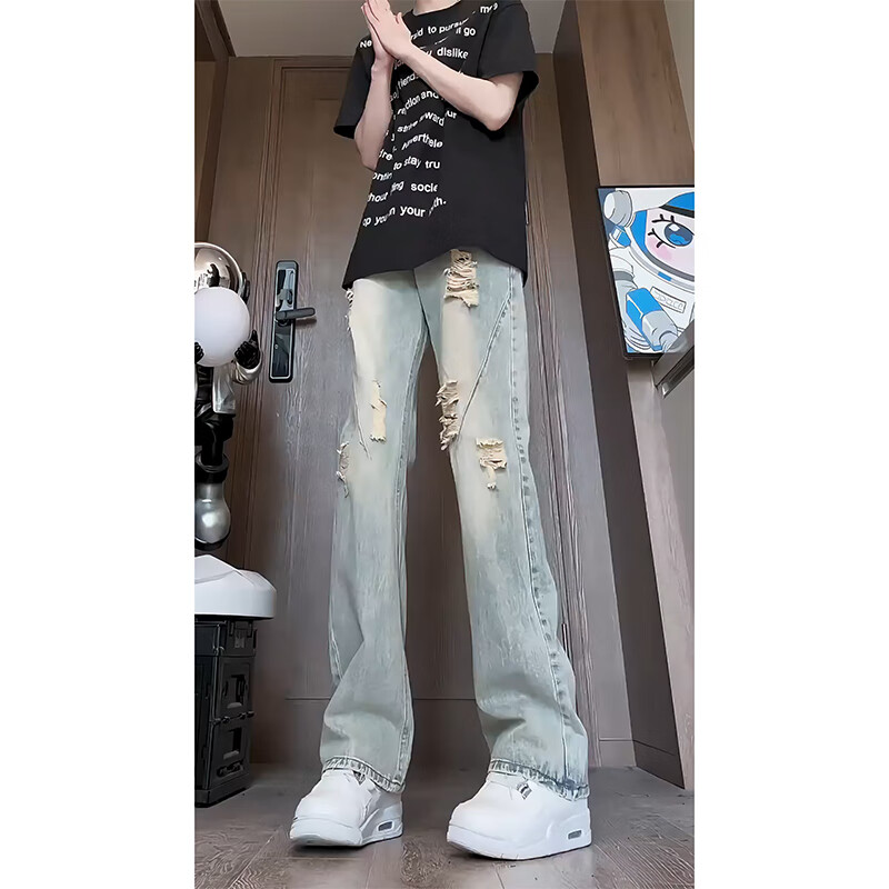  卡图弛 破洞设计 男士牛仔裤  黄色 XL