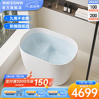 浪鲸(SSWW)卫浴浴缸小户型人造石独立深泡浴缸椭圆防磕碰家用卫生间易洁耐磨 【空缸】1.1m