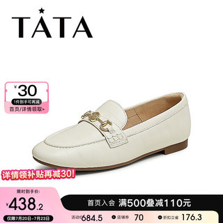 他她（TATA）2024秋商场同款时尚休闲女乐福鞋新款7QCA6CA4