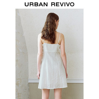 URBAN REVIVO 女士时尚休闲百搭白色吊带连衣裙 UYY740011