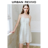 URBAN REVIVO 女士时尚休闲百搭白色吊带连衣裙 UYY740011 白色 S