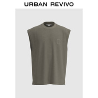 UR2024秋季男装休闲趣味减龄刺绣宽松无袖T恤UMY440008 暖灰 L