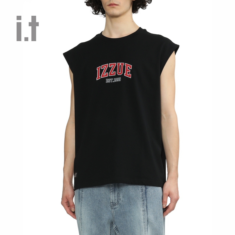 it izzue男女同款圆领背心2024夏季活力运动风无袖上衣