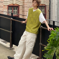 it 5cm/FIVECM男装V领针织马甲时尚文艺背心4100F3L