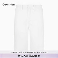 Calvin Klein Jeans24早秋新款男士ck复古经典徽标棉质暗襟牛仔短裤J325777 1AA-牛仔白 2