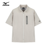 美津浓 Mizuno户外短袖衬衣男夏季冰丝款宽松男士五分袖衬衫