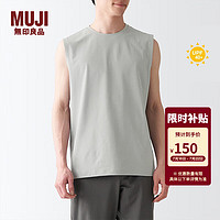 无印良品（MUJI） Walker 男式 防紫外线性能吸汗速干无袖T恤 坎肩防晒衣BIA07A3S 灰色 L 175/100A