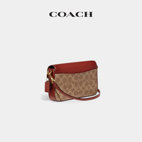 COACH/蔻驰 复古 女士斜挎包 B4/棕黄色 锈红色(人造革配牛皮革) 小