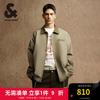 杰克·琼斯(JACK&JONES)秋季新款潮男百搭休闲日常翻领拼色上衣宽松夹克外套男224321009 E03 草绿 E03 草绿 1