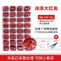 浪花冰冻红虫丰年虾水蚤罗汉鱼食六角恐龙牛心汉堡七彩神仙鱼小型热带鱼粮孔雀鱼饲料 大红虫10板【送镊子+解冻盒】