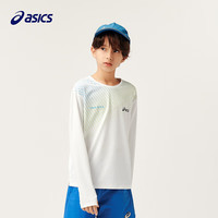 asics/亚瑟士童装2024年秋季新款男女童运动休闲长袖百搭针织T恤 00白色 140cm