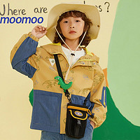 百亿补贴：MooMoo 莫莫 美特斯邦威旗下Moomoo男童新款春秋季时尚外衣童真拼接撞色外套