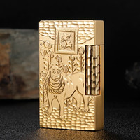 都柏特（S.dubtnt）法国都柏特朗声钢音打火机手工精雕创意刻字十二生肖 生肖狗-金