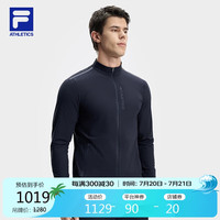 FILA 斐乐男士针织长袖外套2024秋防晒凉感运动上衣