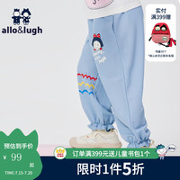 allo&lugh阿路和如夏季童装儿童女童裤子运动休闲女宝 翻 蓝色 150cm