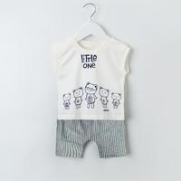 Bebe fenne 婴·姿·坊 夏装男童套装儿童背心运动套装韩版衣服