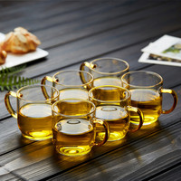 诗米乐 耐热玻璃茶杯小茶杯品茗杯小品杯功夫茶杯加厚彩