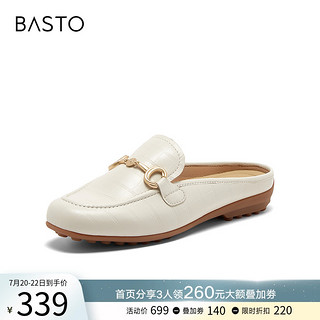 BASTO 2024夏商场一脚蹬乐福穆勒拖半拖外穿女拖鞋RCD01BH4