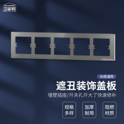 WEIJIABANG 卫家邦 86型挡板 开关装饰盖板插座孔洞墙面孔开大了遮丑面板 灰色五位