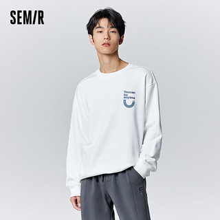 森马（Semir）卫衣男冬季纯色简约质感潮流时尚字母印花套头长袖101722116147 本白10101 XXL