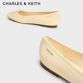 CHARLES&KEITHCK1-70380983简约蝴蝶结平跟单鞋女鞋 Yellow黄色 38