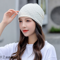 玺之涵(Xizhihan)帽子女夏季薄款透气包头帽网纱女纯色透气防晒堆堆帽针织空顶月子 KZ2-淡染黄 高弹均码