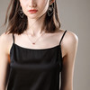牧什 真丝吊带背心女桑蚕丝内搭夏季无袖打底纯色修身百搭上衣YS2094 黑色 XL