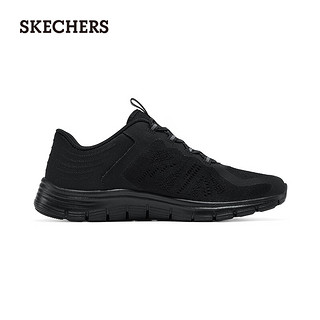 斯凯奇（Skechers）2024夏女鞋一脚蹬休闲运动鞋网面104384 全黑色/BBK 37.5